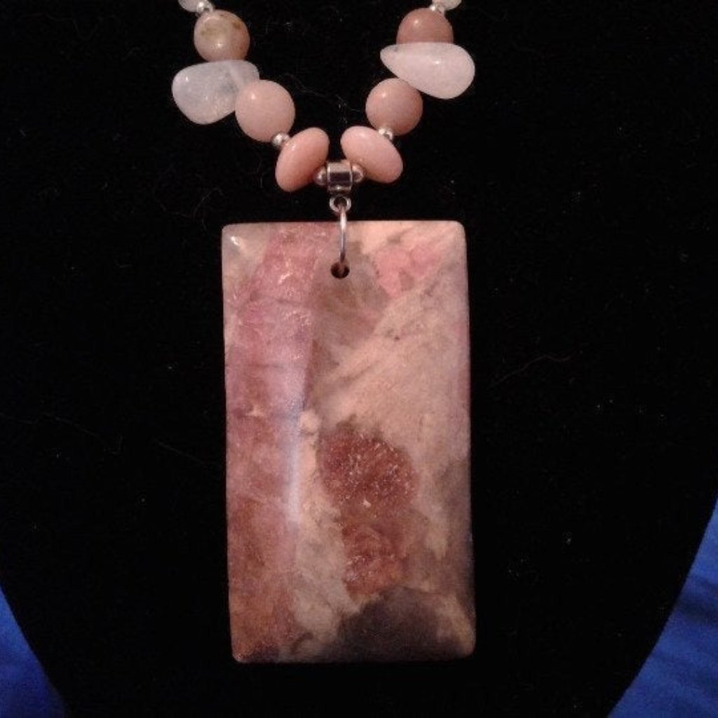 Handmade Agate Moonstone Necklace Z296 61$